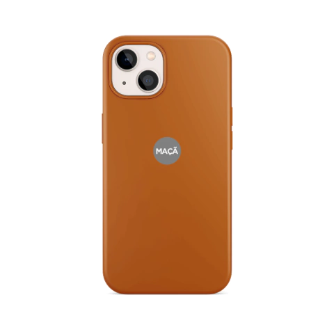 IPHONE 14 - CAPA SILICONE - MARROM