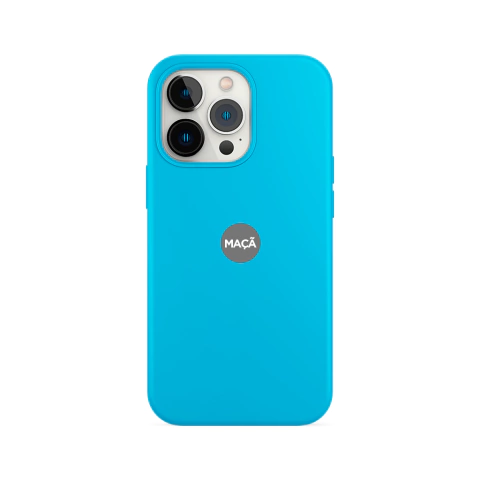 IPHONE 15 PRO MAX - CAPA SILICONE - AZUL CÉU