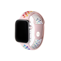 PULSEIRA APPLE WATCH 42/44MM - SILICONE SPORT ROSA CLARO ARCO-IRIS na internet