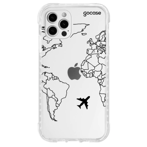 IPHONE 12 PRO MAX - CAPA MAPA MUNDI LINHAS PRETAS IMPACT STD - GOCASE