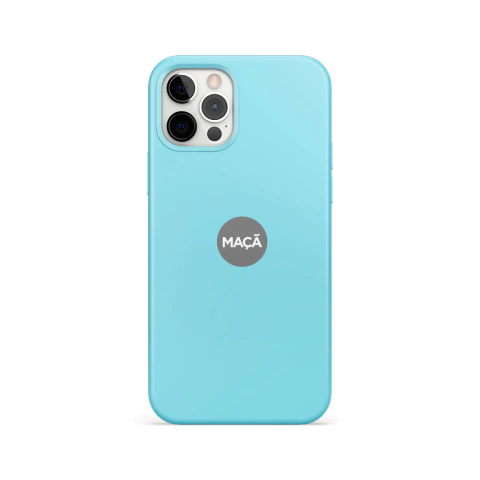 IPHONE 12 PRO MAX - CAPA SILICONE - AZUL BEBÊ