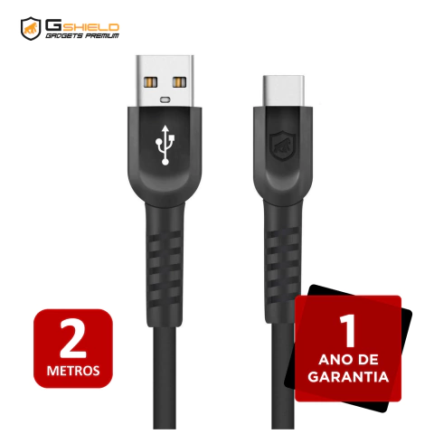 CABO USB-A/TIPO C DSHOCK 2M - PRETO - GSHIELD