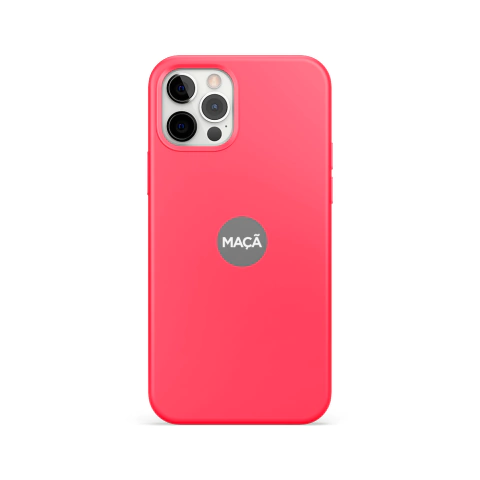IPHONE 12/12 PRO - CAPA SILICONE - ROSA NEON