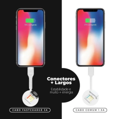 CABO IPHONE/IPAD TIPO C MFI DSHOCK - BRANCO - GSHIELD - Playfix.com.br