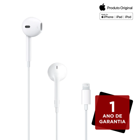 FONE DE OUVIDO EARPODS COM CONECTOR LIGHTNING - BRANCO - APPLE