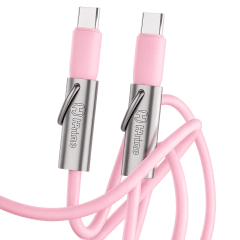 CABO USB-C/USB-C 60W CORDÃO LOOP CHARGE MINI - ROSA - HPRIME - comprar online