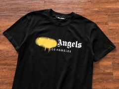Camiseta Palm Angels Los Angeles Spray Black and Yellow - comprar online