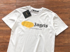 Camiseta Palm Angels Los Angeles Spray White and Yellow - comprar online