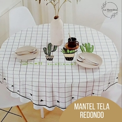 mantel redondo tela