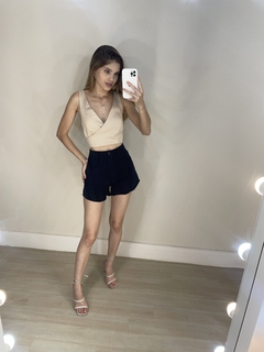 SHORTS FEMININO COM ELASTANO BARRA A FIO PRETO UNICA - comprar online