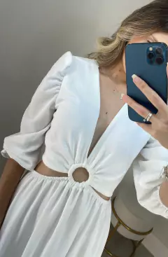 Imagem do vestido feminino de argola com manga