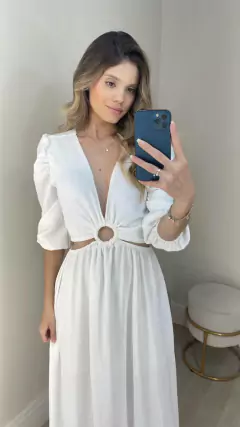 vestido feminino de argola com manga - loja online