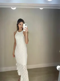 vestido de corte assimétrico de tricot - loja online
