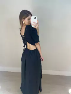 vestido feminino de argola com manga - Loja sense.