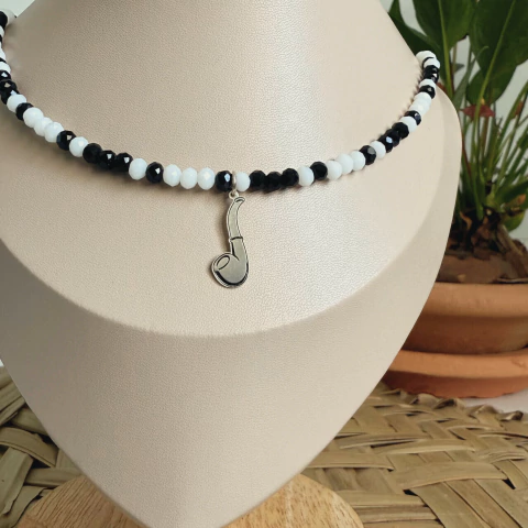Colar Miçanga com Cachimbo em Prata 925 - comprar online