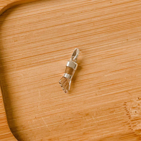 Pingente Figa - Quartzo fumê em Prata 925