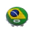 Pandeiro 11" O Profissional Fórmica Branco com Pele Bandeira do Brasil com Afinação Simples