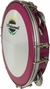 Pandeiro 10" O Profissional Fórmica Pink, Pele Náilon Leitosa com Borda Pink Dupla Afinação, Capa e Chave de Afinação