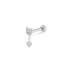 Piercing orelha flecha cravejada