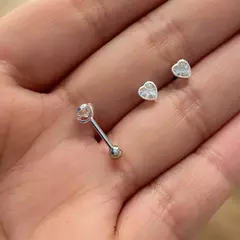 piercing orelha coração blindado 8 mm - comprar online