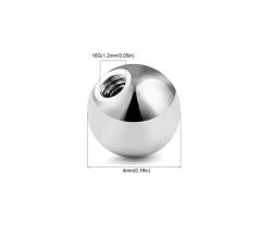 Bolinha de rosquear para piercing de umbigo
