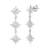 Par de brincos pendurados três estrelas