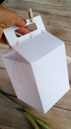 12 Cajas Maletín de 13 x 13 x 16 cm M3 Blanca - Papelera Guze
