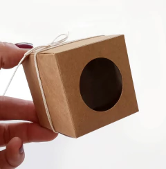 50 Cajitas 6 X 6 X 6 Con Ventana Circular Sv19 color madera - comprar online