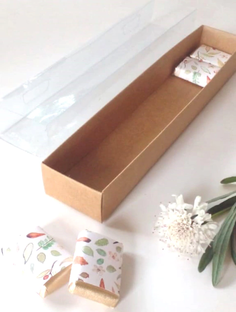 20 Cajas Con Funda Para Bombones, Souvenir Tf50 color madera