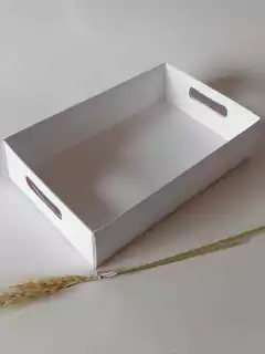 12 bandejas de 24.5 x 15.5 x 6 cm BLANCAS B6