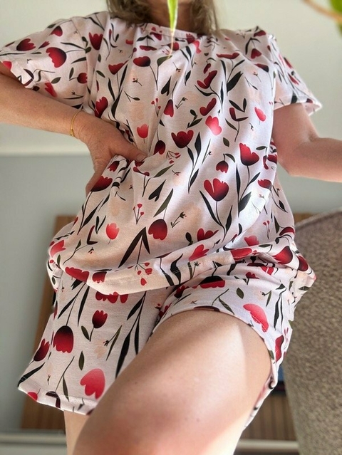 Pijama Corto "Tulipanes" - comprar online