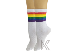 Tenis de "Blanca con rayas Arcoíris" - Orgullo