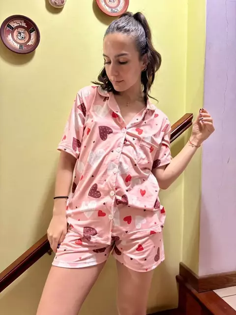 Camisero Dama "Corazones Marrones" - comprar online