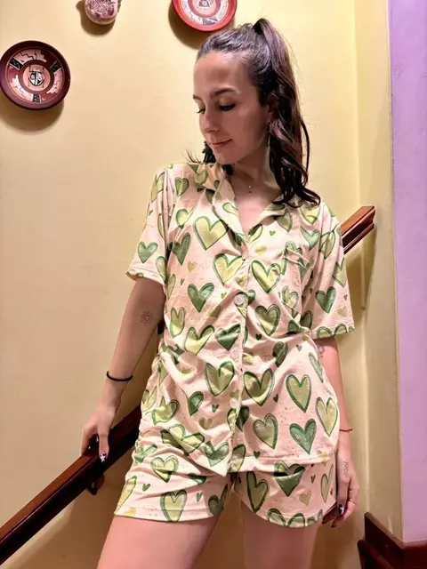 Camisero Dama "Corazones Verde" - comprar online