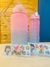 Set de 2 Botellas Motivacionales 2L + 900 ml con calcos y Stickers 3D ROSA