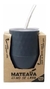 Mate antiderrame NEGRO con tapa cebadora y bombilla