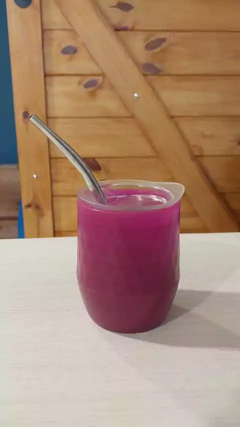 Mate antiderrame FUCSIA con tapa cebadora y bombilla