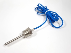 Sensor PT1000 - Rosca Inox 1/2 X 14 - Haste de aço inox 6x80mm - Cabo Silicone até 250 Graus