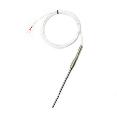 Sensor de temperatura PT100 - Pote Inox - Cabo Teflon x Teflon 3x26 AWG
