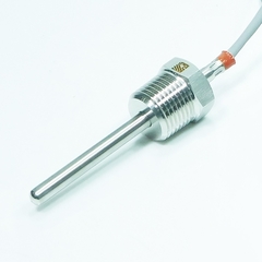 Sensor de Temperatura PT100 - Rosca 1/2x14 NPT - Haste aço inox 6x100 mm - Cabo Silicone 3 vias x 24 AWG 1000 mm- Range de Temperatura -20 a 200°C