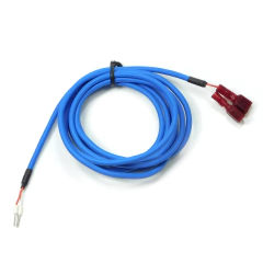 _Chicote - Terminal faston fêmea com isolação - cabo silicone 2x24 AWG azul 2000mm - terminal ilhós