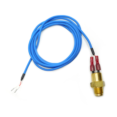 * SENSOR NTC 10K - ROSCA 3/8X18 NPT - TERMINAL FASTON - CONTRA PEÇA CABO SILICONE 2X24 AWG AZUL 1800 MM - TERMINAL ILHÓS