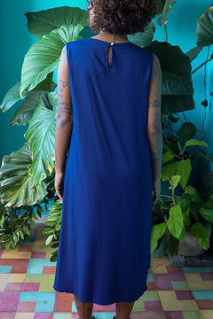 VESTIDO TUBINHO MIDI - AZUL MARINHO - comprar online