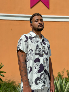 CAMISA DE BOTÃO - AFETO NEGRO - BRANCA