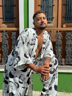 KIMONO PATRÍCIA - AFETO NEGRO - BRANCO na internet