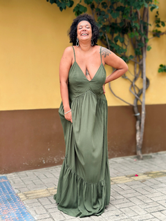 VESTIDO SARA - VERDE PETRÓLEO - comprar online