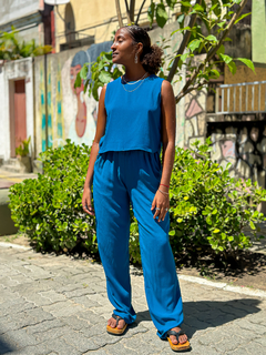 CROPPED TALITTA - AZUL PETRÓLEO