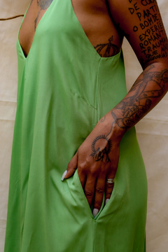 VESTIDO DANDARA - VERDE CANA - Negro Piche