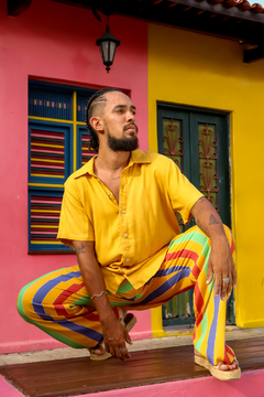 CAMISA DE BOTÃO - MOSTARDA
