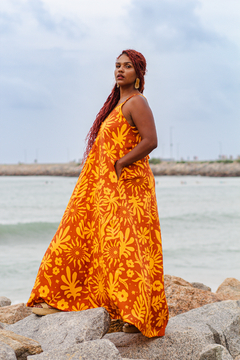 VESTIDO DANDARA - LUZ DO SOL OCRE - loja online
